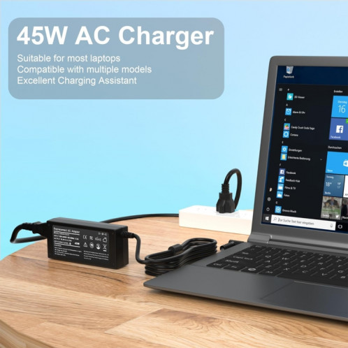 Adaptateur secteur pour ordinateur portable 45 W 19,5 V 2,31 A pour HP 4,5 x 3,0 mm, prise : prise britannique SH01031546-08